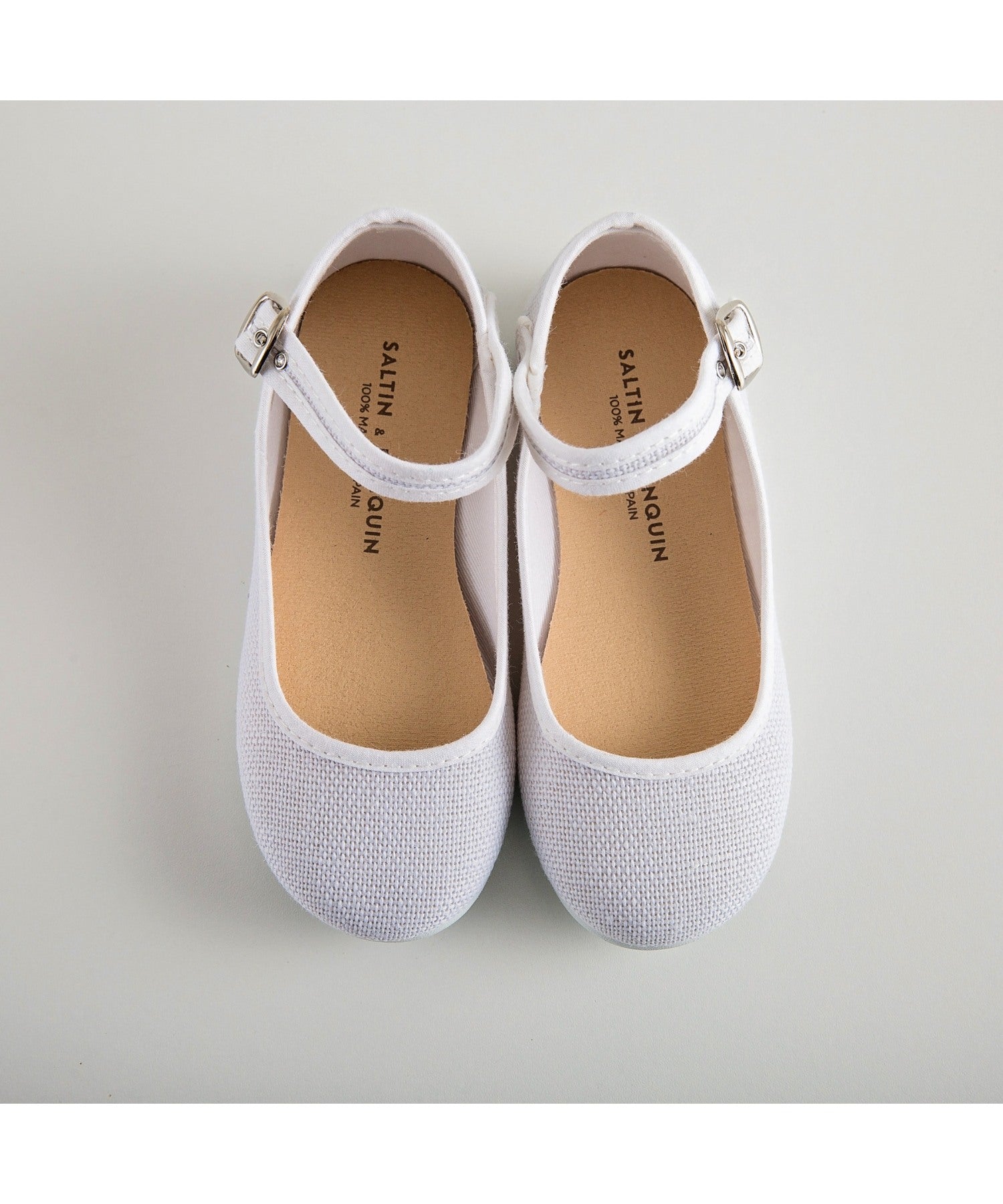 Linen Flower Girl Shoes White