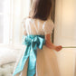 Turquoise Silk Flower Girl Sash