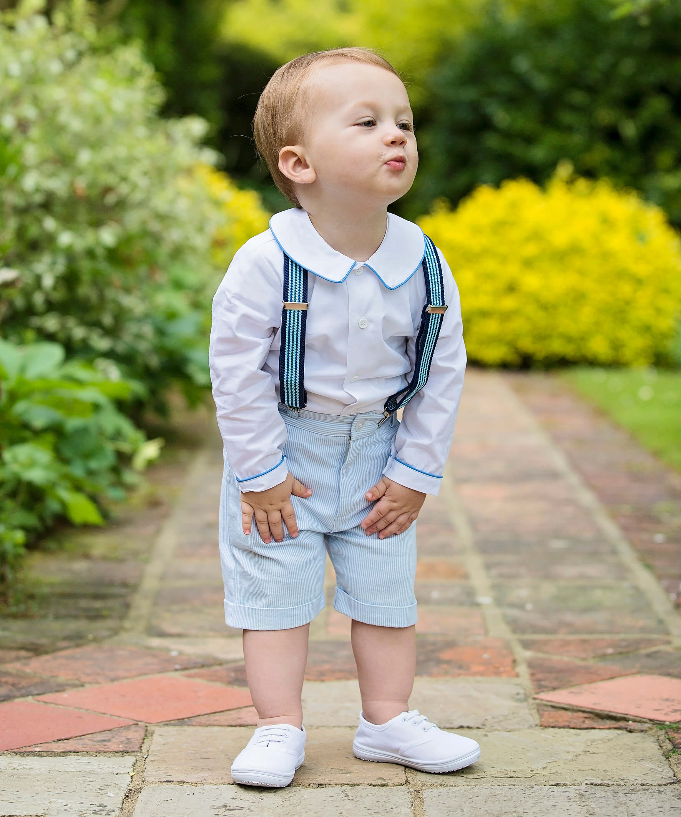 Baby boy blue sales shorts with braces