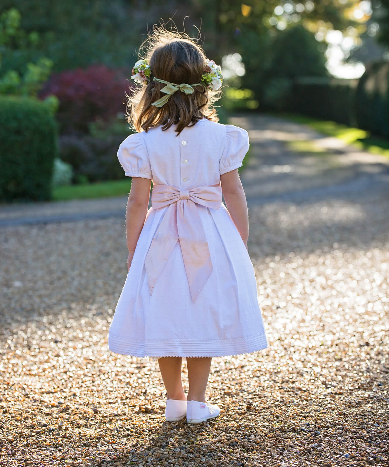 Satin flower girl cheap sash with back bow