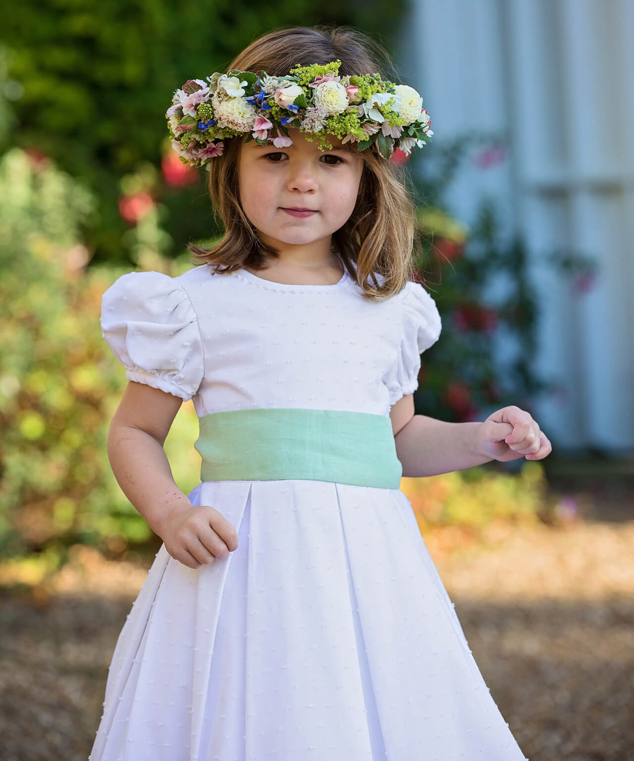 Flower girl sash store with bow