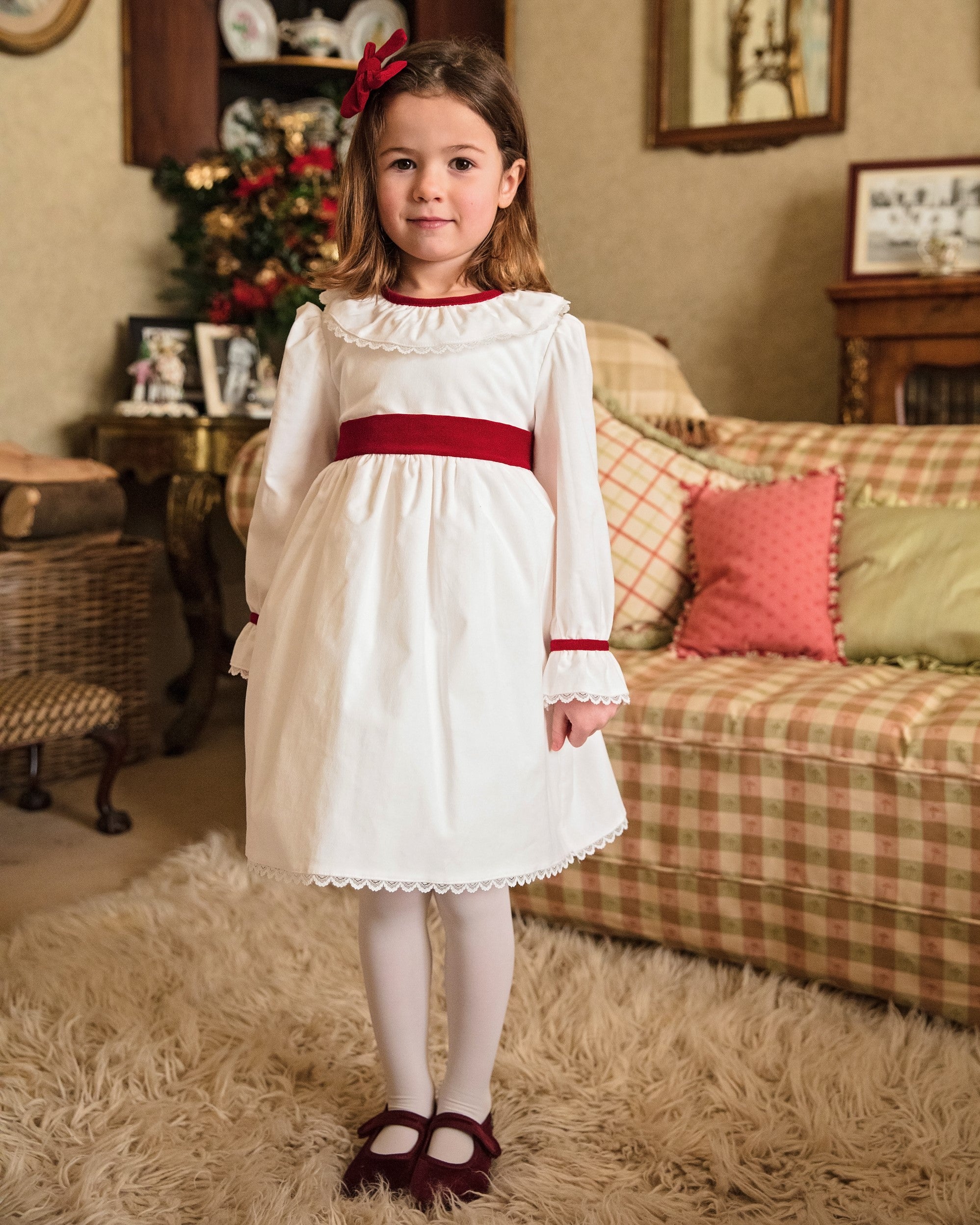 Girls white 2025 winter dress